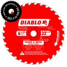 Diablo saw blade carbide for wood and metal  6-1/2 x 32 teeth