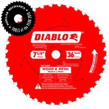 Diablo saw blade carbide for wood and metal 7-1/4 x 5/8 x 36 teeth