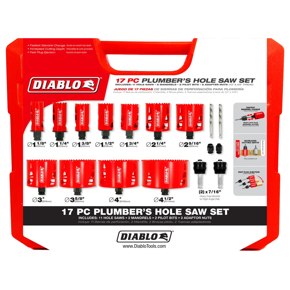 Diablo hole saw set 1 1/8 - 4 1/2  17-piece