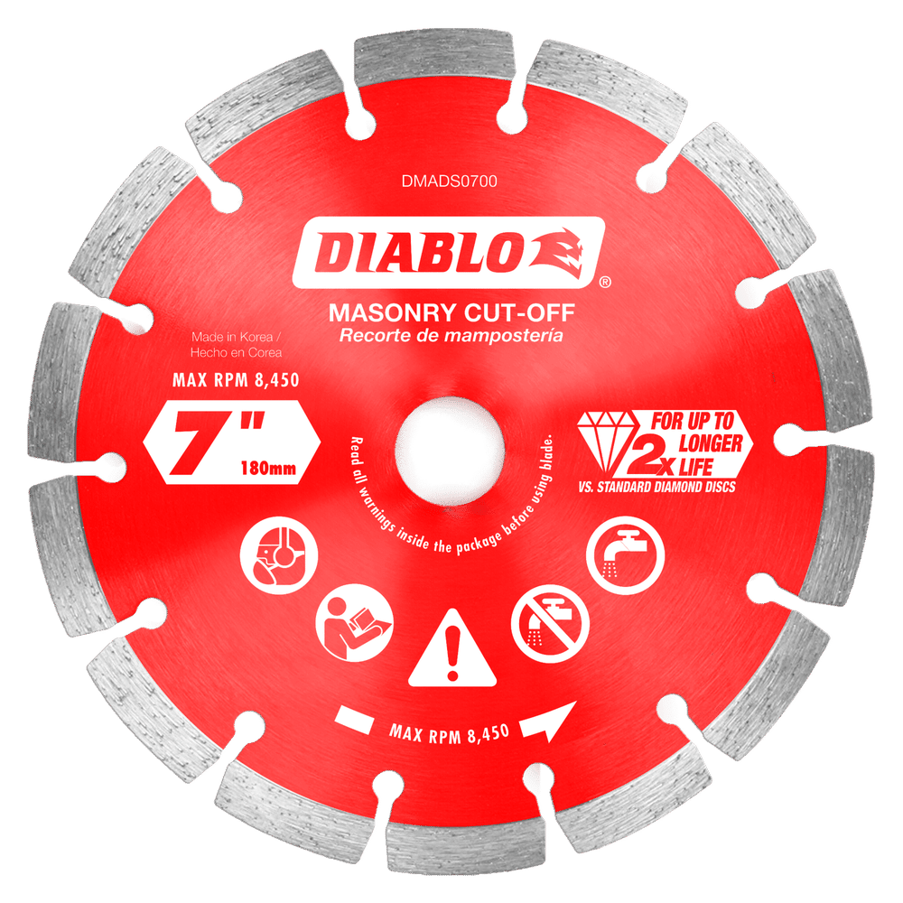 Diablo diamond segmented cut-off disc for masonry, 7
