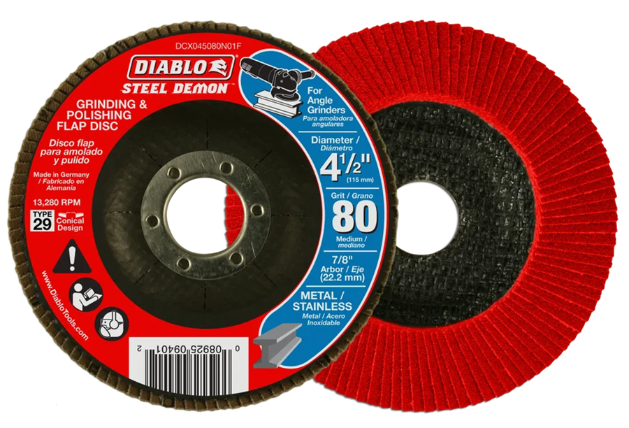 Diablo 4-1/2 Steel Demon flap disc 80 grit, type 29