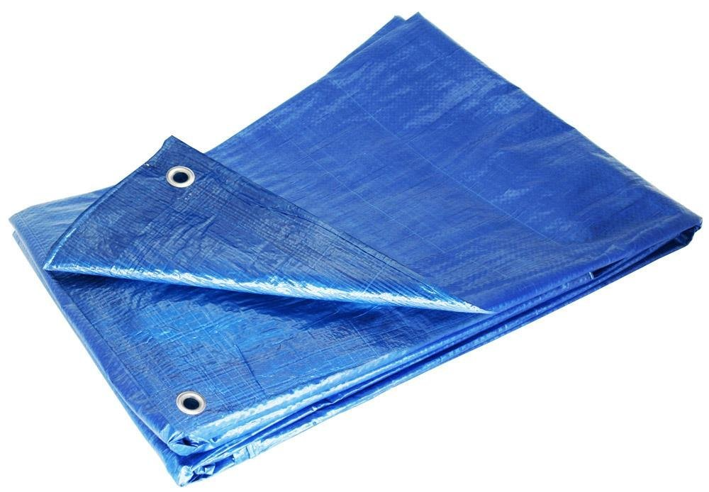 Blue poly tarp, 8 x 10