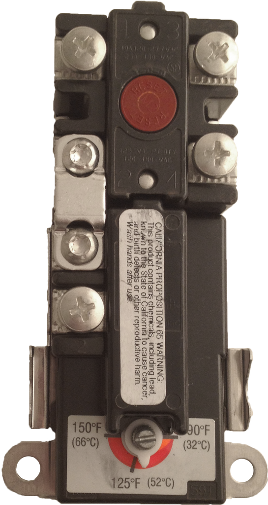 Water heater thermostat 120/240 volt, for single element tanks, Therm-O-Disc, meets original specification lengths for Rheem, Ruud, Richmond, A.O. Smith, and GSW