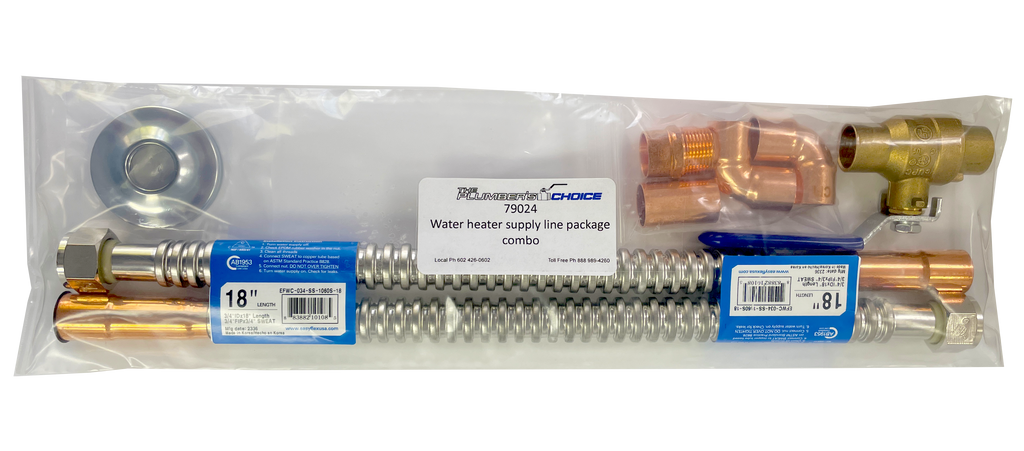 Water heater supply line package combo w/n x swt x 18
