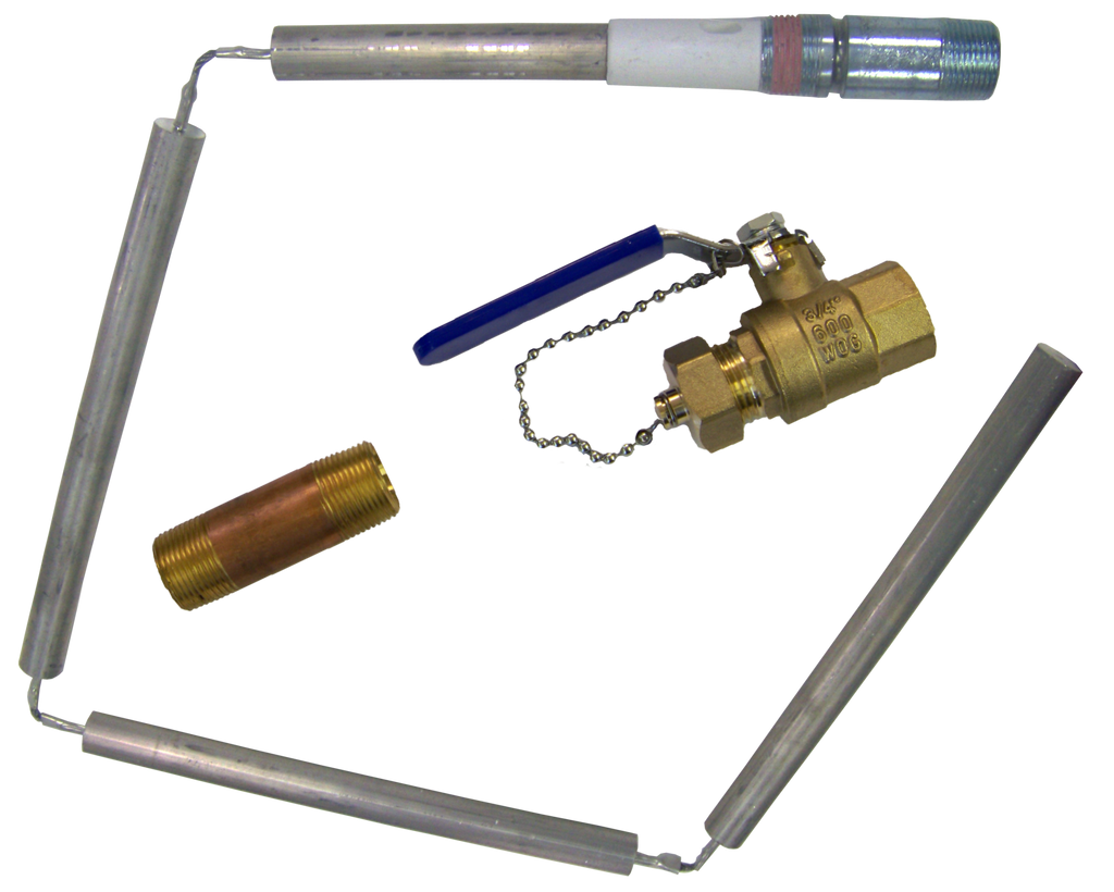 Water heater kit (2 elements, 1 drain valve w/brass nipple, and T & P)