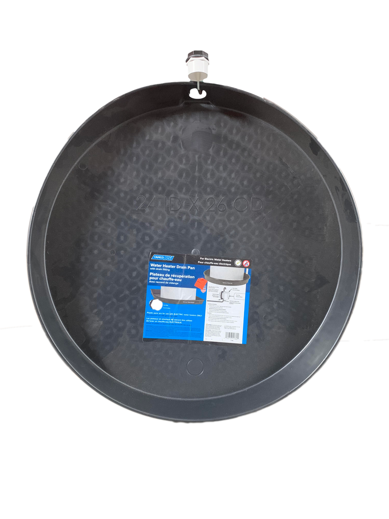 Water heater pan plastic 24 w/1 PVC fitting