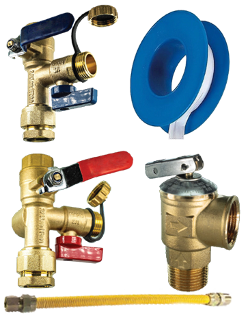 Tankless water heater valves and gas line kit (79100 & 22913)