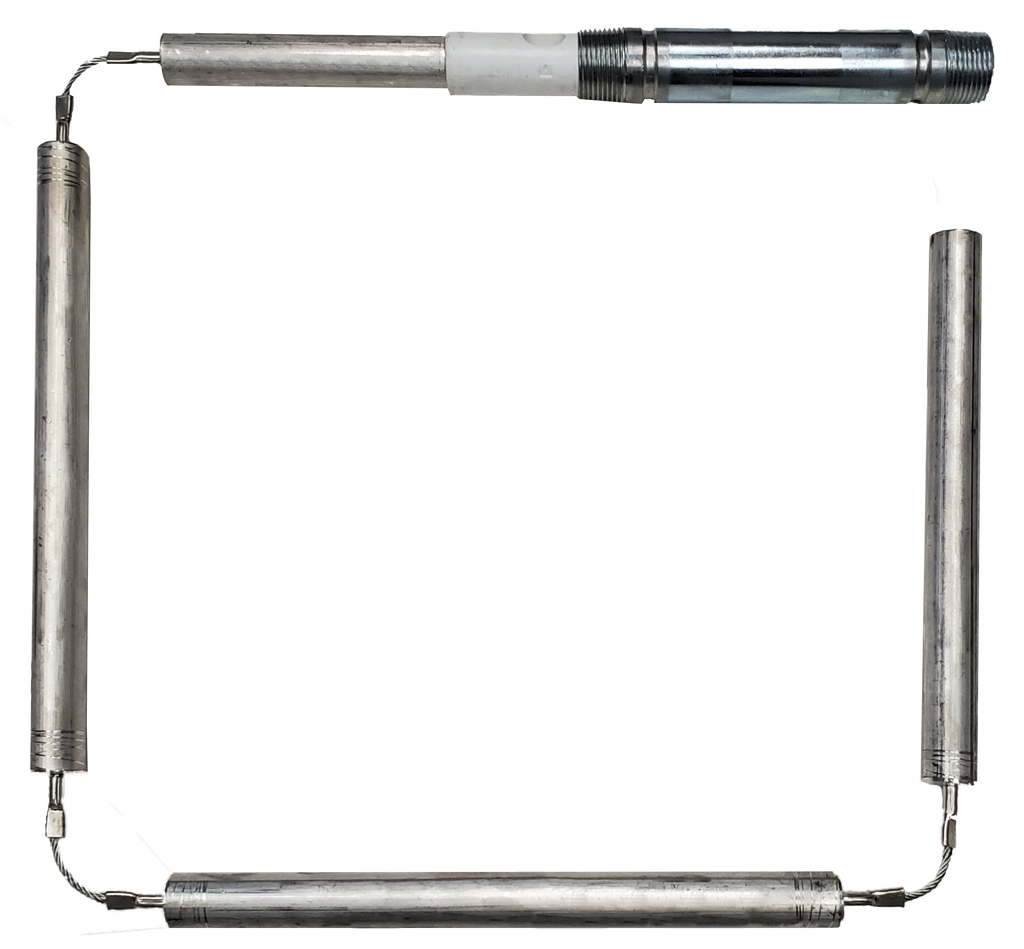 Blue Lightning anode rod for water heater, nipple type 3/4 x 6, 47 long, flexible (4 sections), magnesium