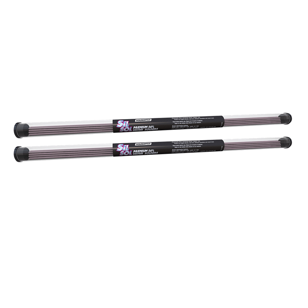 Solder silver phosphorous coated, round, 56%, 2 rods per pack.