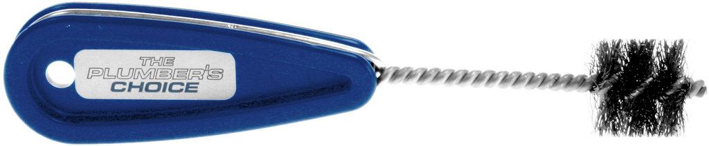 Brush fitting 1/2, plumbing, heavy-gauge galvanized stem wire, single-spiral construstion