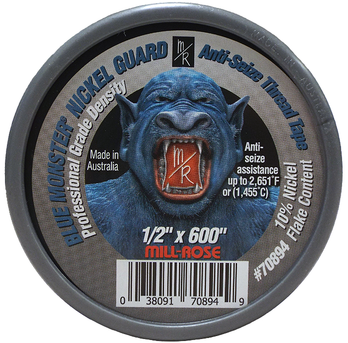 Tape nickel guard anti-seize thread sealing, 1/2 x 600 Blue Monster