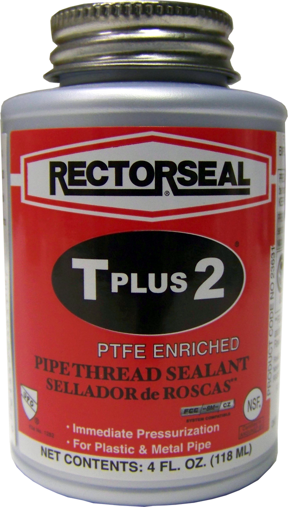 Rectorseal pipe compound T plus 2 WHITE 8oz (1/2pt), non setting