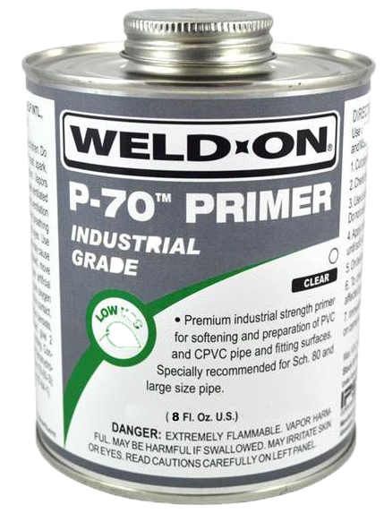Primer clear for PVC & CPVC 16oz (1pt), removes surface dirt, softens pipe surface