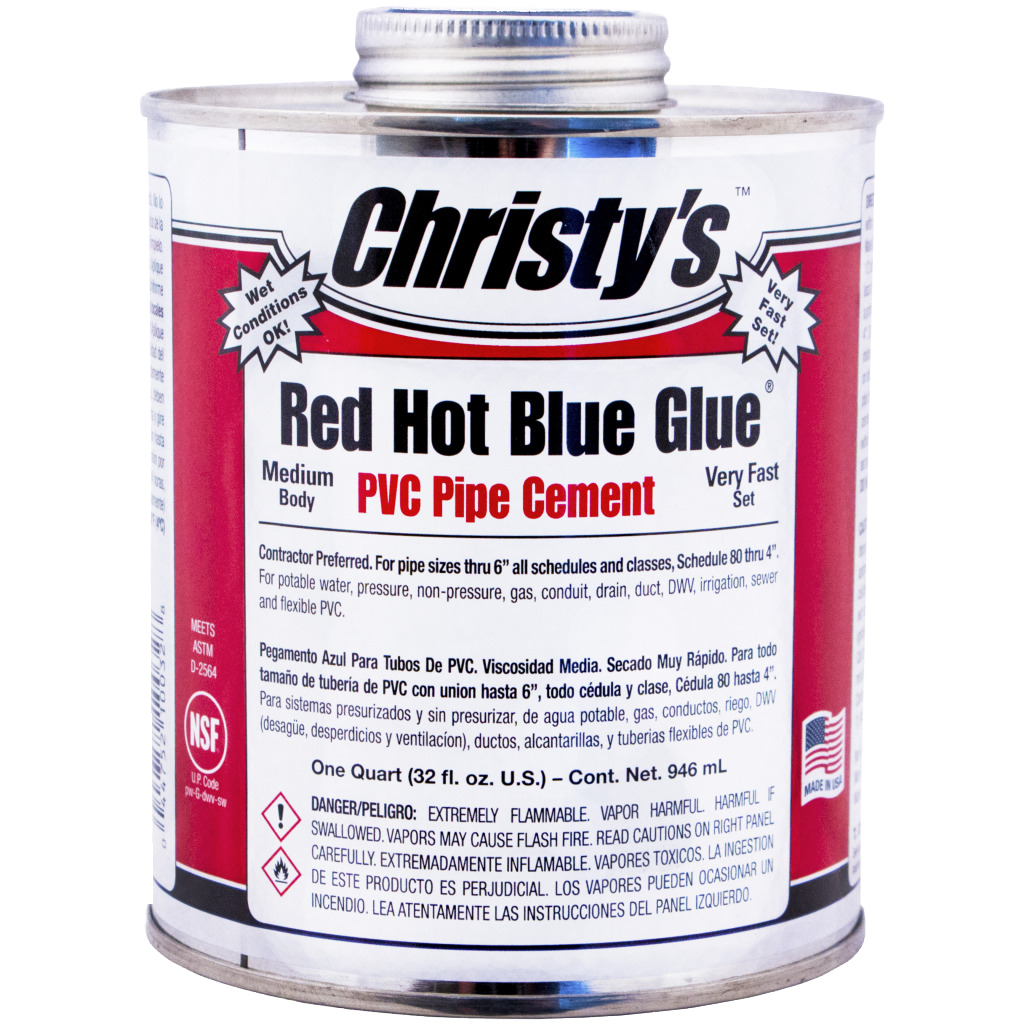 Glue, Christy's red hot blue, mediume body, quick set, 8oz (1/2pt), dauber included