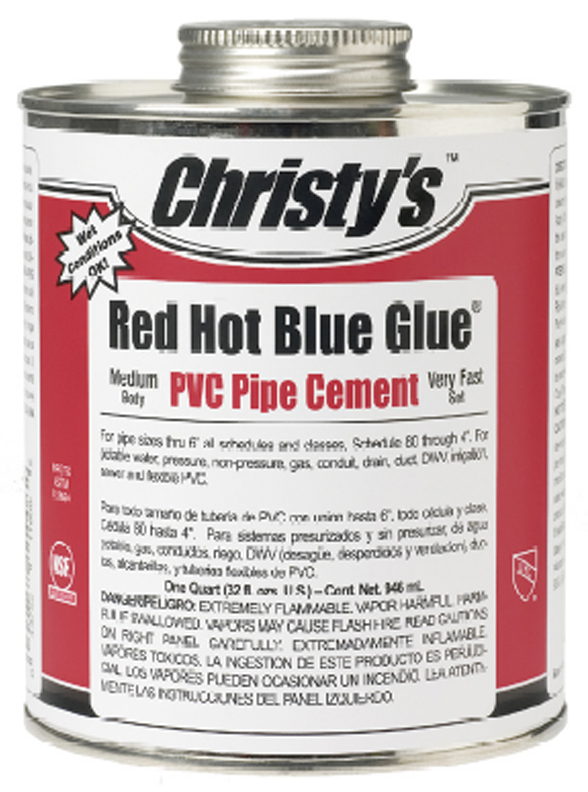 Glue, Christy's red hot blue, mediume body, quick set, 32oz (1qt), dauber included