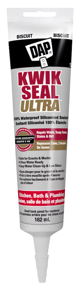 Caulk, tub/tile, 5.5oz, squeeze tube, water based acrylic, BISCUIT