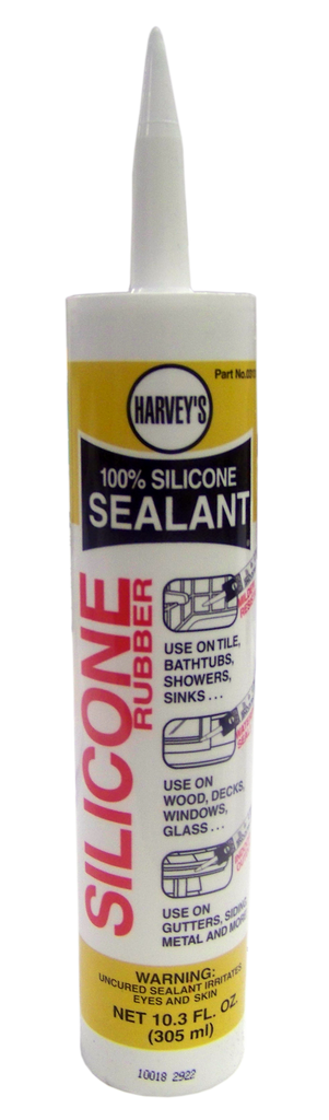 Silicone (100%) RTV rubber sealant, 10.3oz (for caulking gun), CLEAR