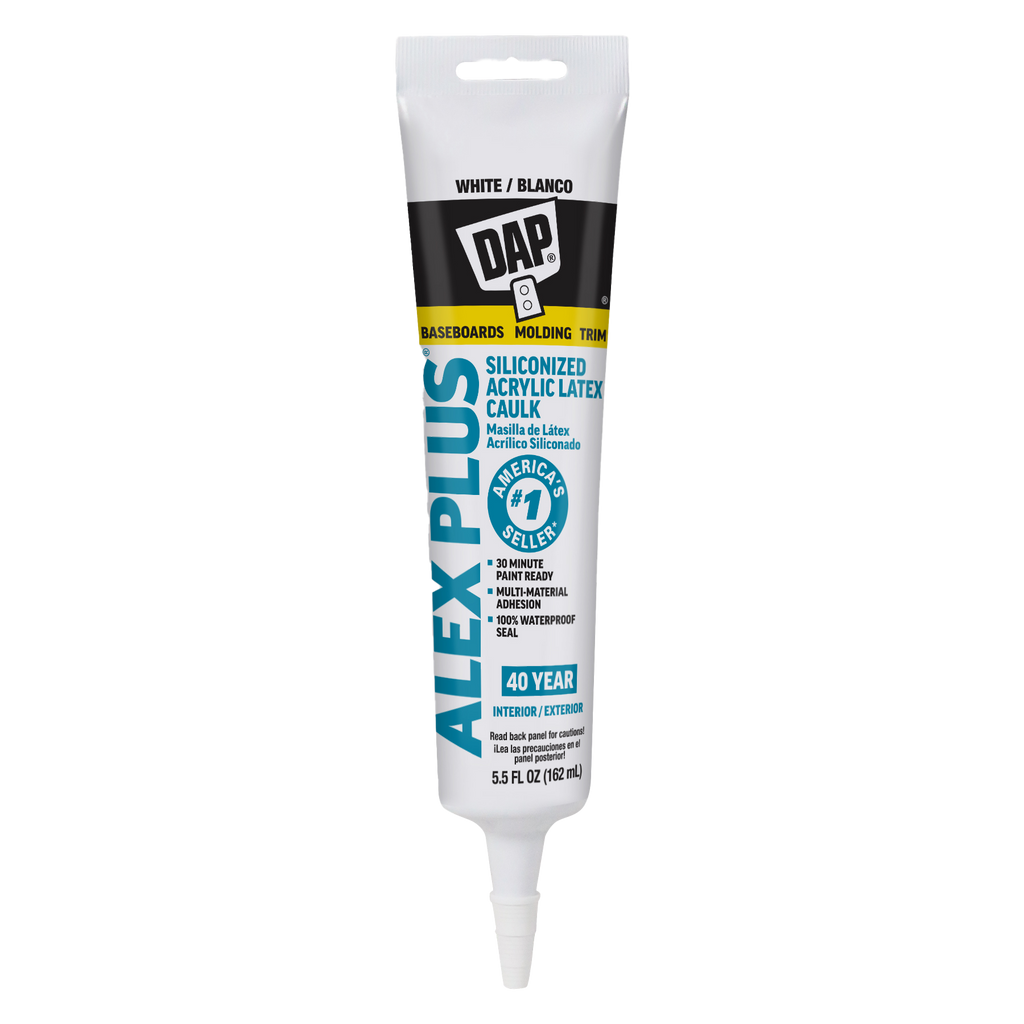 Dap ALEX PLUS all purpose acrylic latex caulk plus silicone, CLEAR