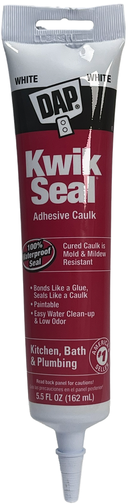 Dap KWIK SEAL kitchen and bath adhesive caulk, WHITE