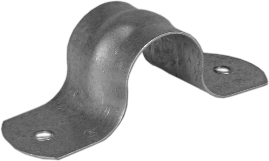 Galv pipe strap, 2 hole, 1 1/4