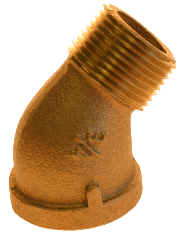 Brass street 45 ell 3/8