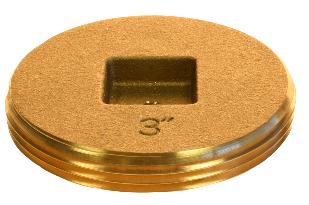 Brass cleanout plug countersunk square 3