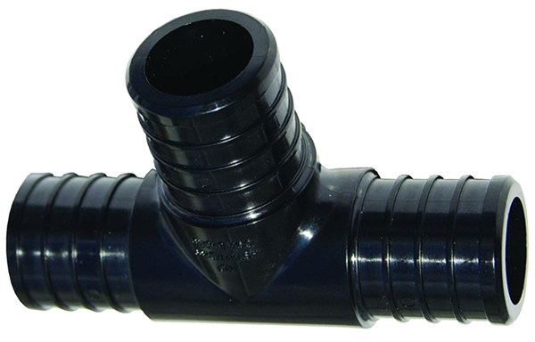 Qestpex plastic tee, 1/2 barb