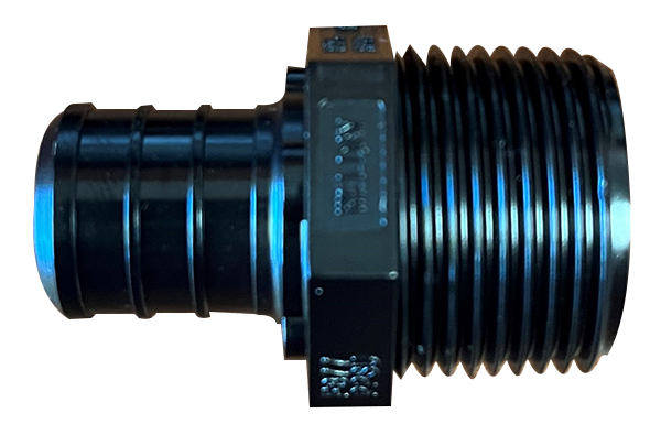 Qestpex plastic MIP adapter, 1/2 barb x 1/2 MIP