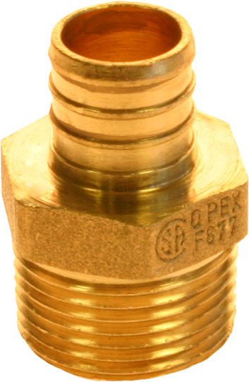 Qestpex brass MIP adapter, 3/4 barb x 1/2 mip