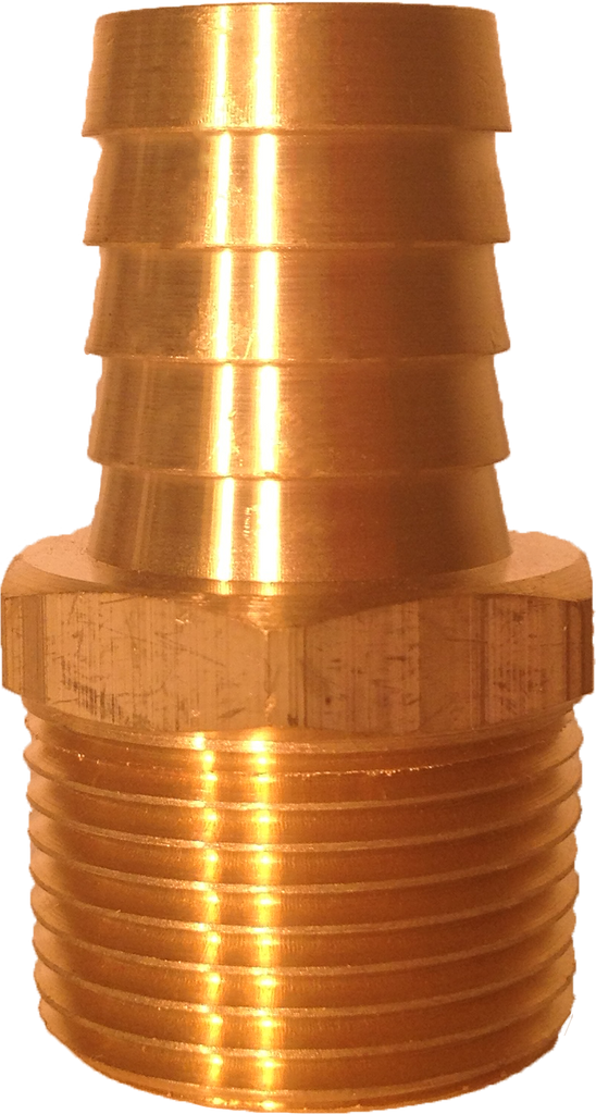 Brass fitting, 1barb x 1mip