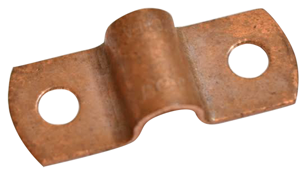Copper tube strap, 2 hole, 1/4 (3/8od)