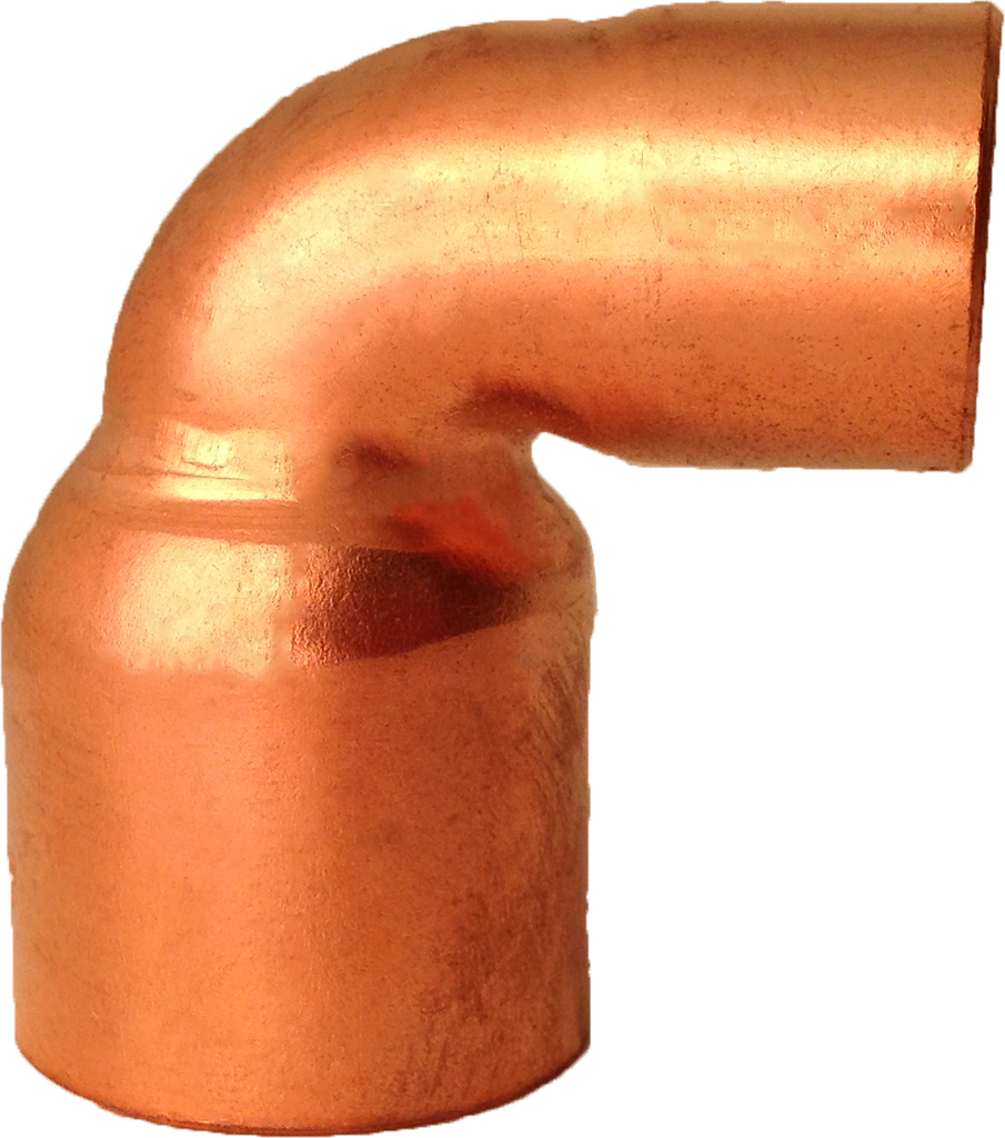 Copper 90 ell reducing, c x c, 1/2 x 3/8