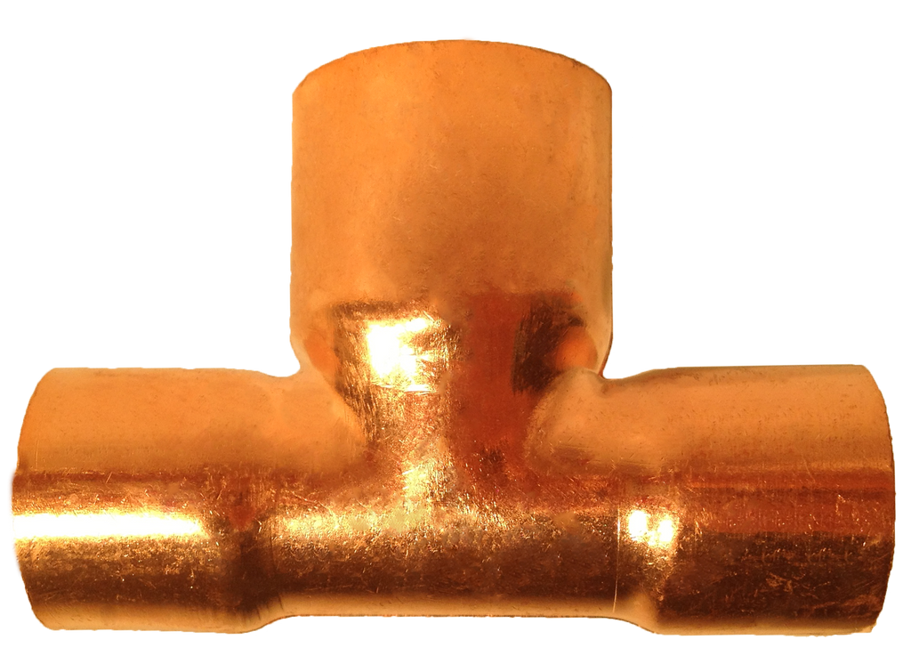 Copper reducing tee, c x c x c, 3 x 3 x 2