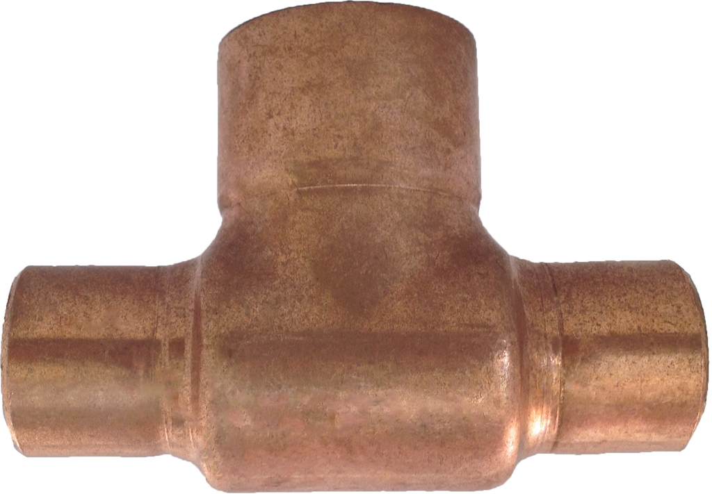 Copper reducing tee, c x c x c, 1 1/4 x 1 1/4 x 2