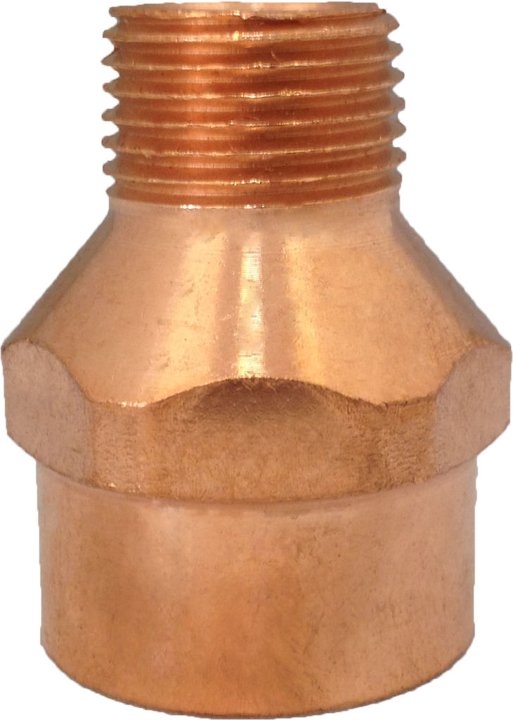 Copper MIP adapter reducing, c x mip, 3/8 (1/2od) x 1/2