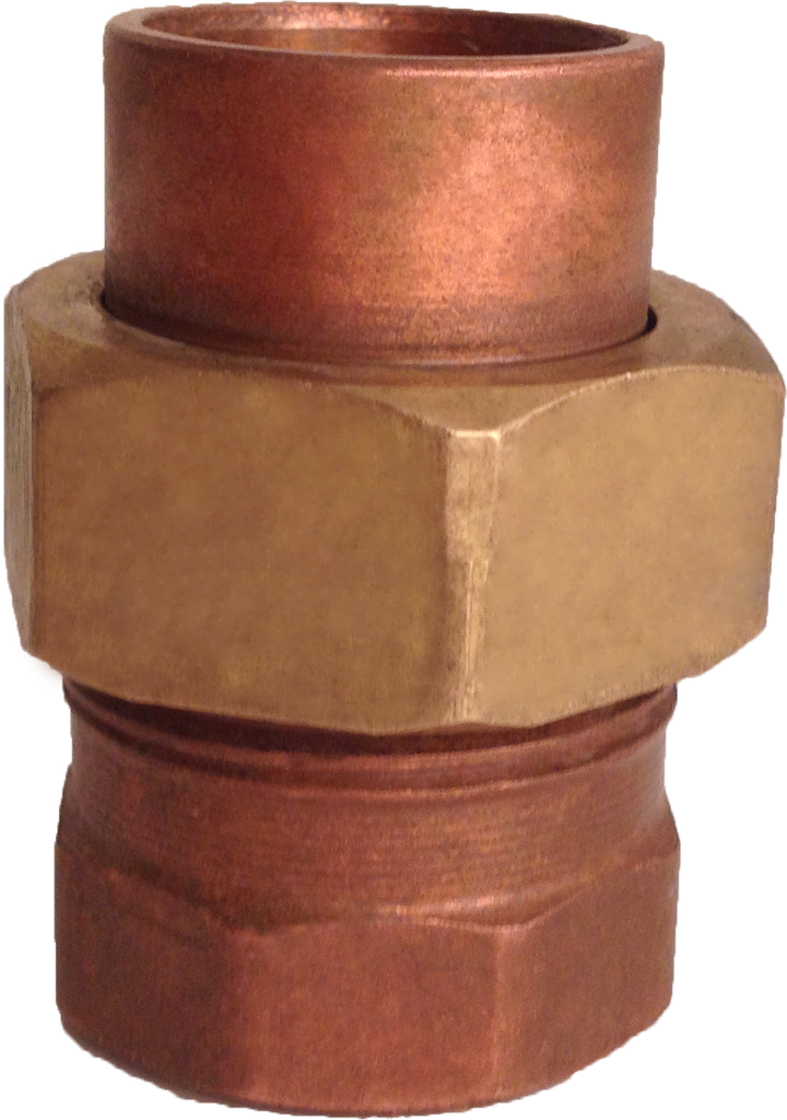 Copper union, c x fip, 1/2 (copper x brass)
