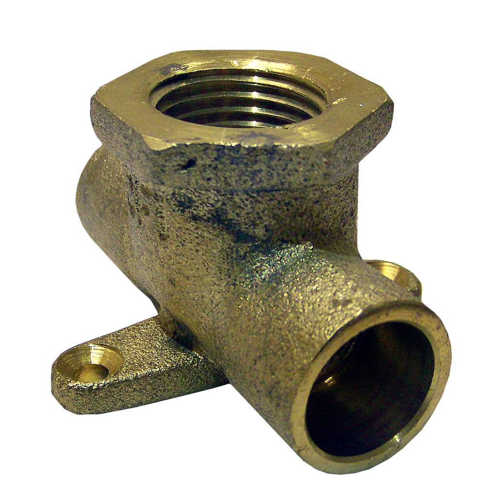 Cast brass sweat tee drop eared, c x c x fip, 1/2