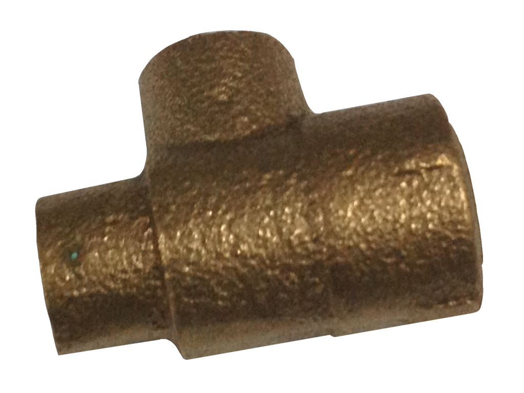 Cast brass sweat tee reducing, c x fip x c, 1 1/4 x 3/4 x 1 1/4