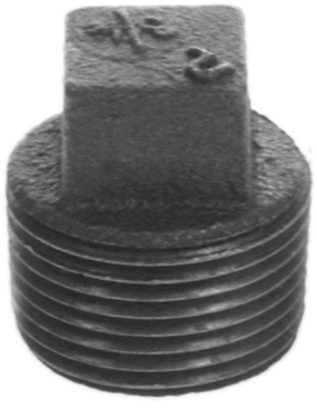 Black square head plug, 1/4