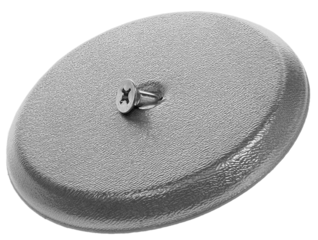 Cleanout cover, flat, chrome plastic, 4 1/4 w/screw