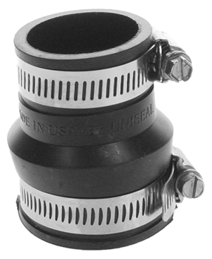 Rubber drain/trap connector 1 1/2 x 1 1/2 or 1 1/4