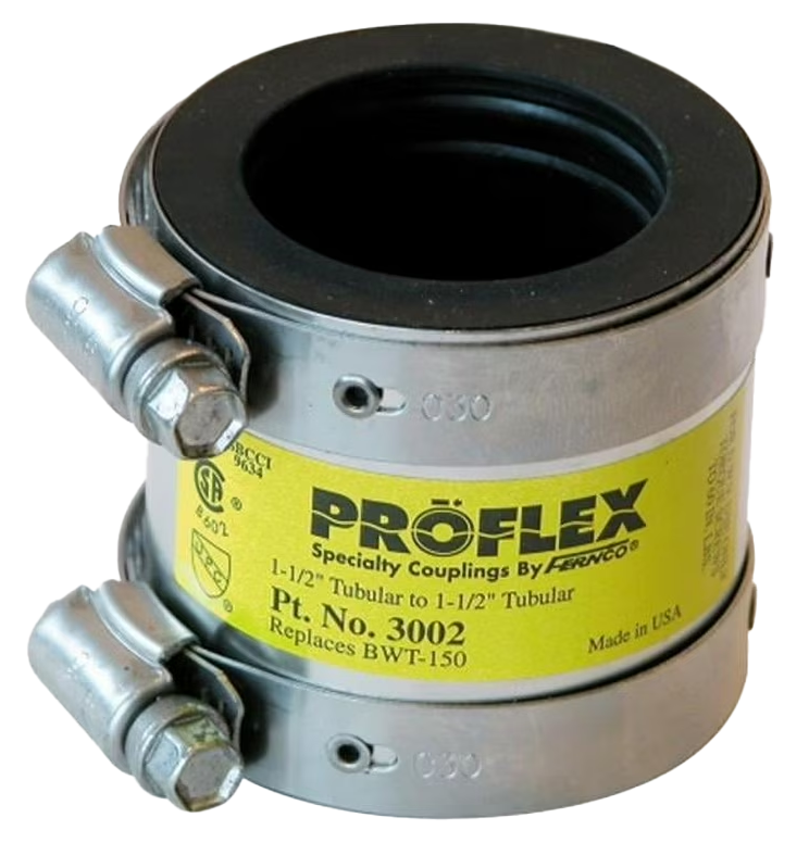 Shielded coupling tubular x tubular 1 1/2 x 1 1/2