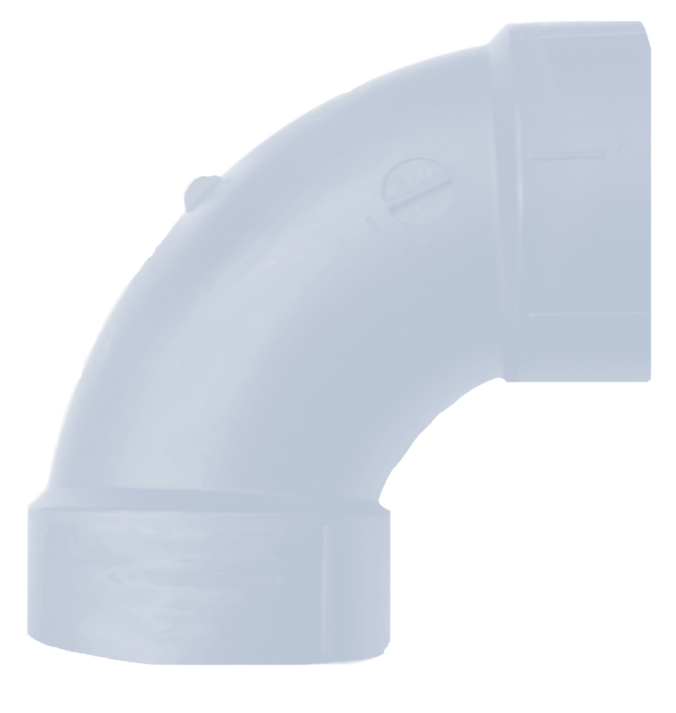 PVCDWV 1/4 bend (90 ell), hub x hub, 1 1/2