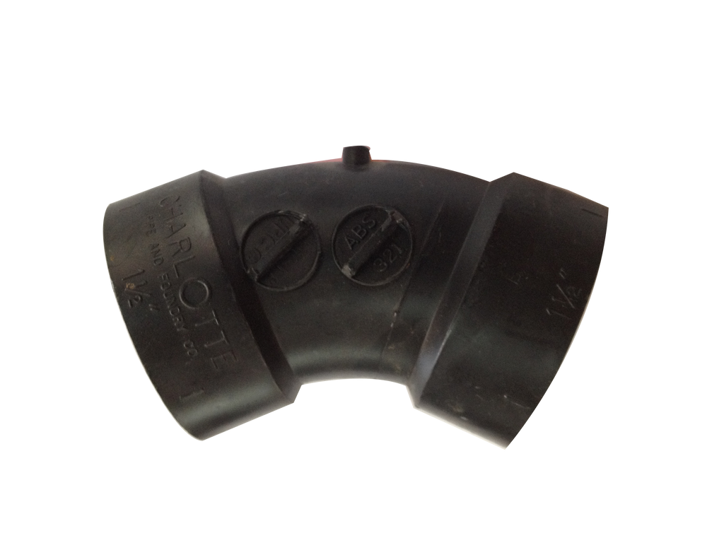 ABS 1/6 bend (60 ell), hub x hub, 1 1/2