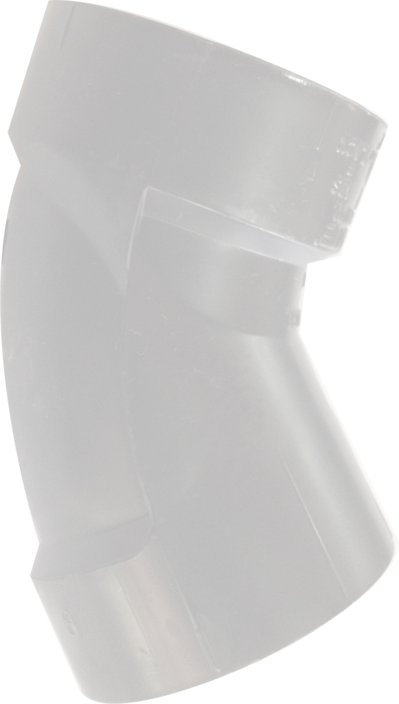 PVCDWV 1/8 bend (45 ell), hub x hub, 1 1/2