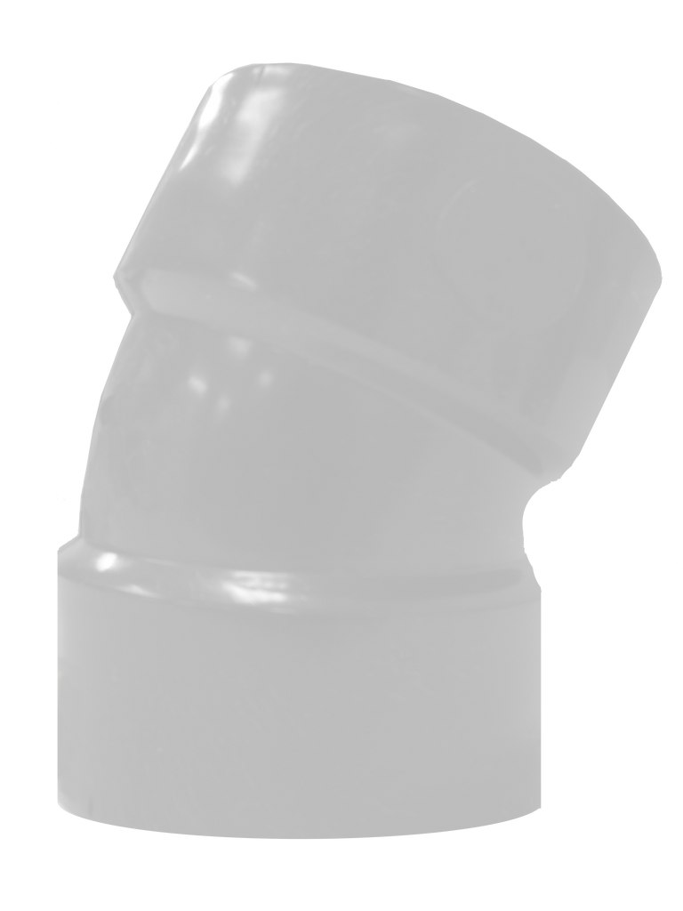 PVCDWV 1/16 bend (22 1/2 ell), hub x hub, 2