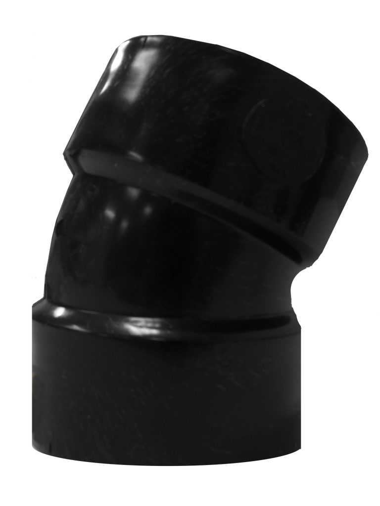 ABS 1/16 bend (22 1/2 ell), hub x hub, 1 1/2