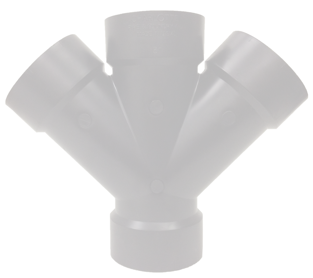 PVCDWV double wye, hub x hub x hub x hub, 4