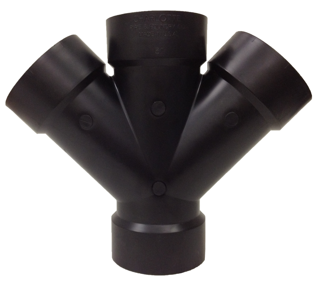 ABS double wye, hub x hub x hub x hub, 1 1/2