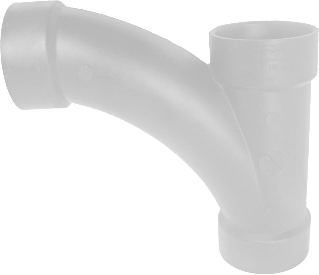 PVCDWV combination wye/1/8 bend, hub x hub x hub, 1 1/2